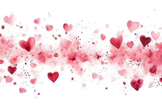 Naklejki Watercolor Hearts Background Design