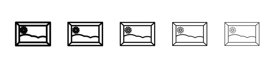 Photo frame icon isolated vector on white background set