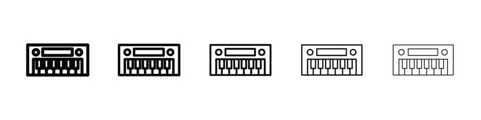 piano icon isolated vector on white background set