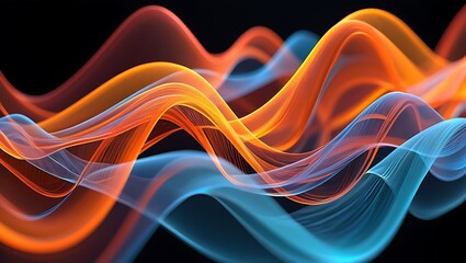 Naklejka premium Abstract orange and blue wave background