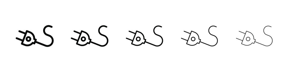 Plug icon isolated vector on white background set