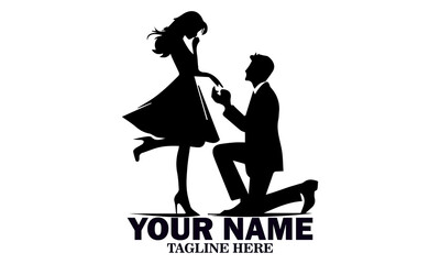 Illustration vector happy valentine's day couple proposing. World kissing day icon, world kissing day vector illustration and logo design