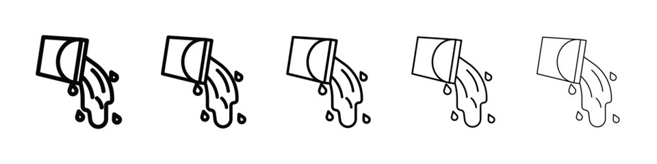 Pouring icon isolated vector on white background set