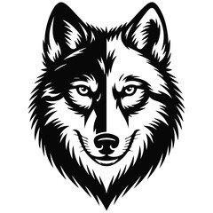 Wolf bolt emblem mascot vector isolated white background