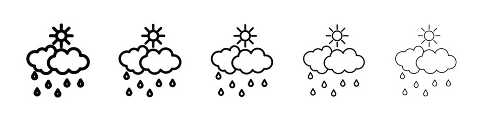 Rain icon isolated vector on white background set