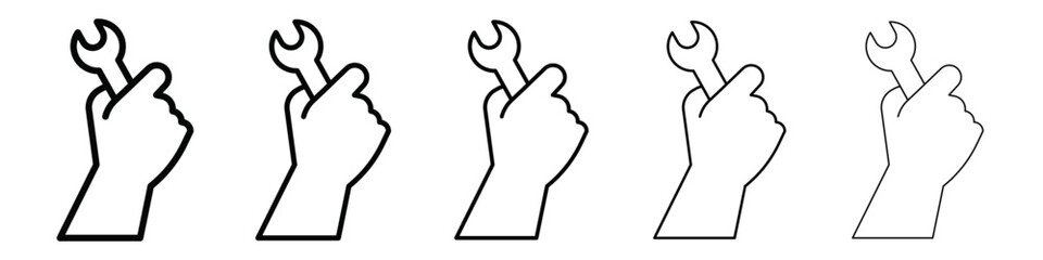 Repair icon isolated vector on white background set