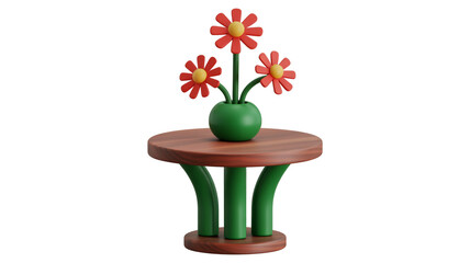 Fototapeta premium A 3D rendered illustration of a colorful flower arrangement on a decorative stand