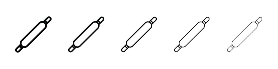rolling pin icon isolated vector on white background set