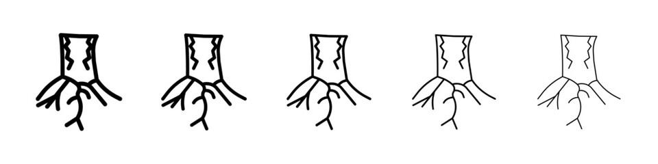 rubber roots icon isolated vector on white background set