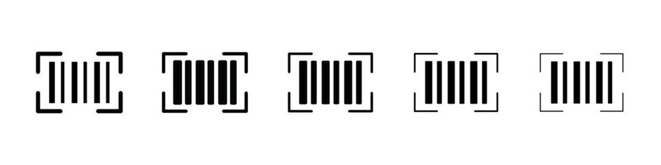 Scan barcode icon isolated vector on white background set