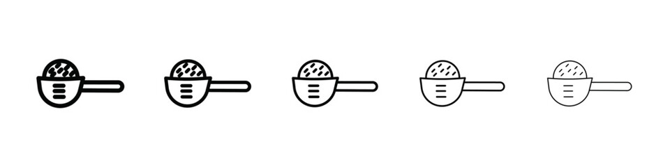 scoop icon isolated vector on white background set