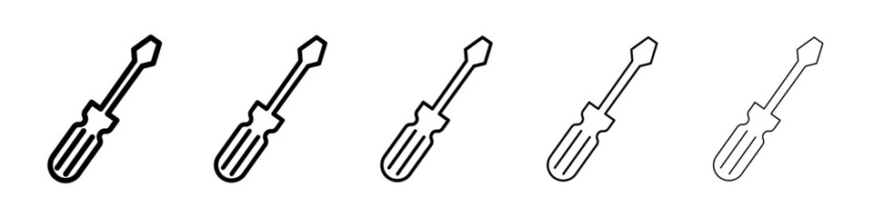 Screwdrive icon isolated vector on white background set