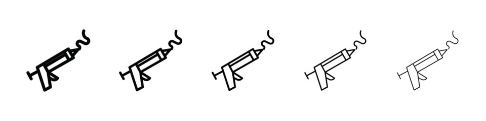 sealant gun icon isolated vector on white background set