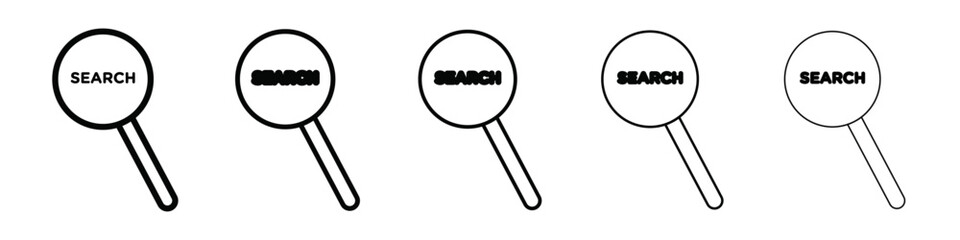 search icon isolated vector on white background set