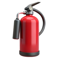 Red fire extinguisher 3d rendering plasticstyle icon isolated on transparent background firefighting equipment emergency safety