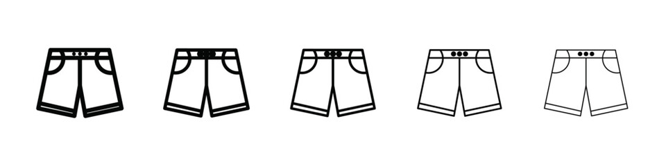 shorts icon isolated vector on white background set