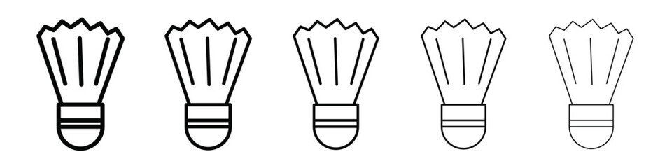 shuttlecock icon isolated vector on white background set