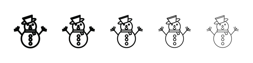 snow man icon isolated vector on white background set