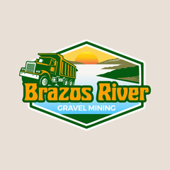 vector logo of sand and gravel service in brazos river