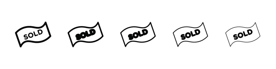Sold icon isolated vector on white background set