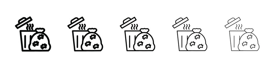 Solid waste icon isolated vector on white background set