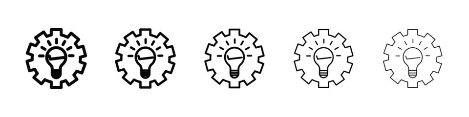 Solution, solve icon isolated vector on white background set