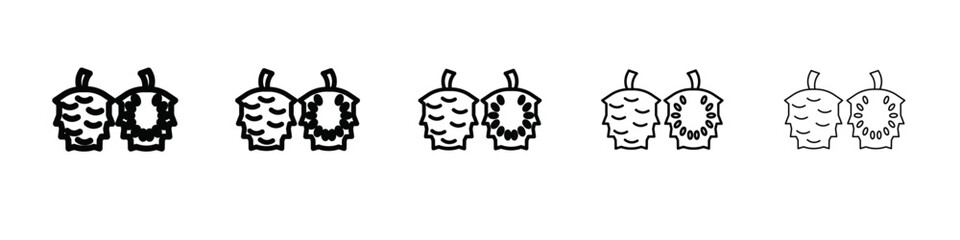 Soursop icon isolated vector on white background set