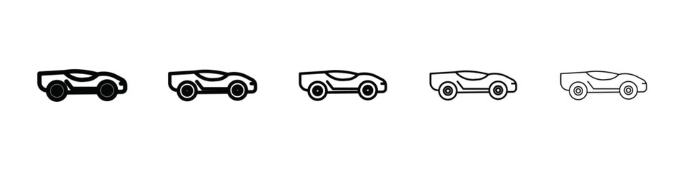 Sports Car icon isolated vector on white background set