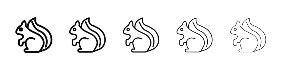 squirrel icon isolated vector on white background set