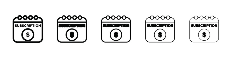 subscription model icon isolated vector on white background set