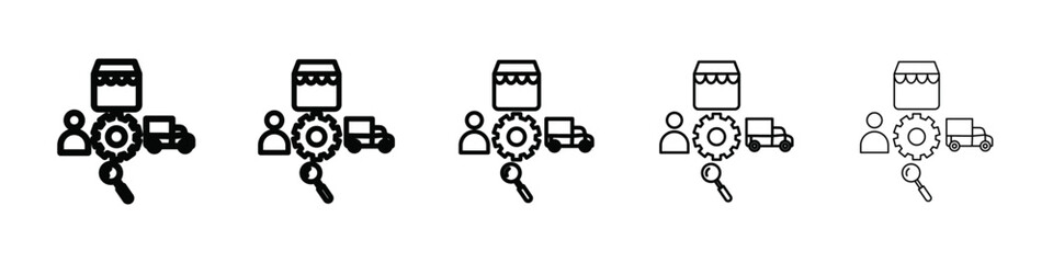 Supply chain icon isolated vector on white background set