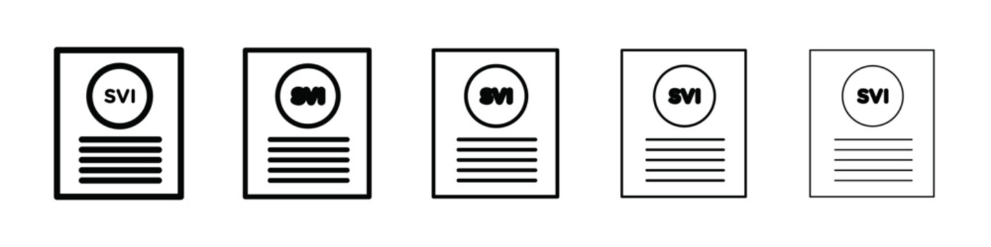 SVI File Document Icon isolated vector on white background set