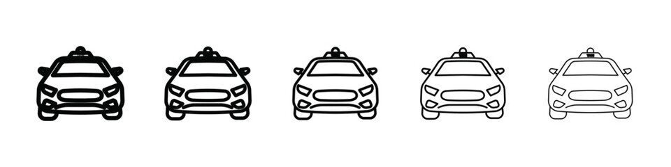 Taxi lamp icon isolated vector on white background set