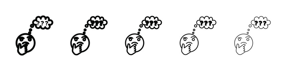 Thinking icon isolated vector on white background set