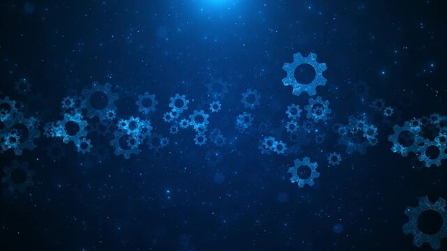 Blue Abstract Background cyber Featuring Interlocking Gears Dynamic Mechanics gears interconnected background, innovation, teamwork, technology, industrial innovation, mechanics, machinery, automation