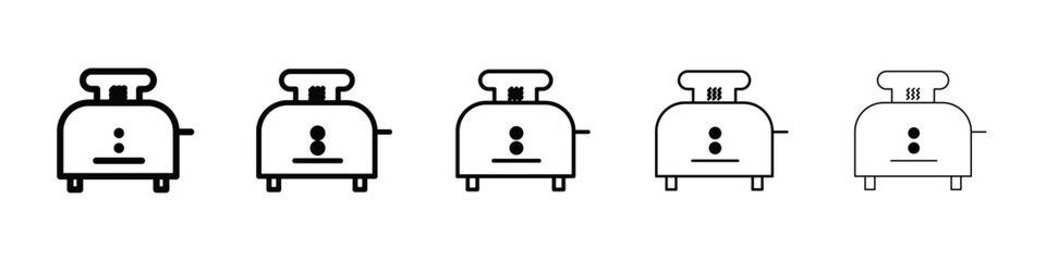 toaster icon isolated vector on white background set