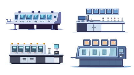 Automated Dissection Machine Vector Graphic Illustration