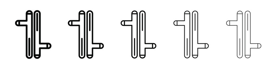 tonfa icon isolated vector on white background set