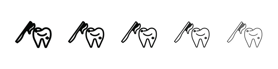 tooth brush icon isolated vector on white background set