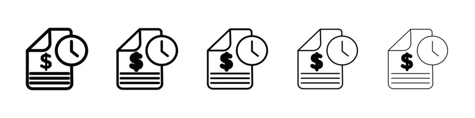 Transaction history icon isolated vector on white background set