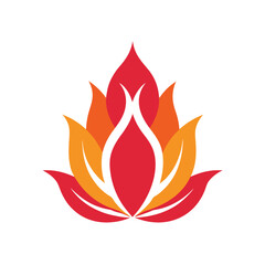 Colorful abstract lotus flower illustration representing spirituality and tranquility on white background