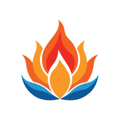 Abstract lotus flower design with gradient colors symbolizing growth and spirituality