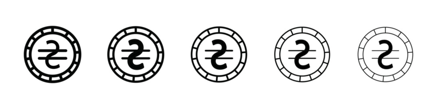 Ukrainian hryvnia icon isolated vector on white background set