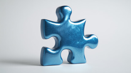Obraz premium 光沢ブルーパズルの支援象徴