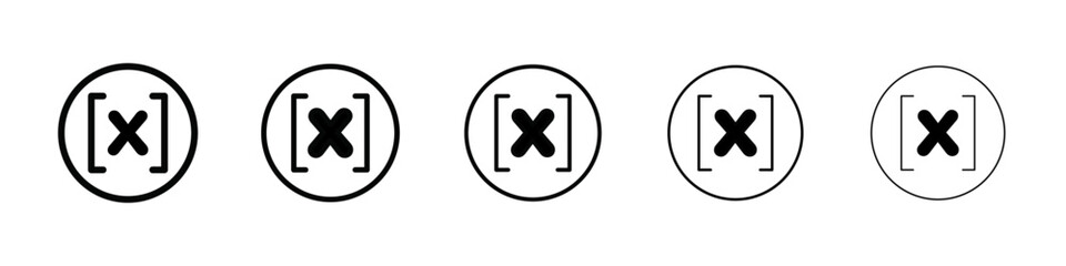 Variable symbol icon isolated vector on white background set