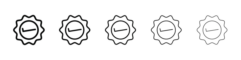 Verified badge icon isolated vector on white background set