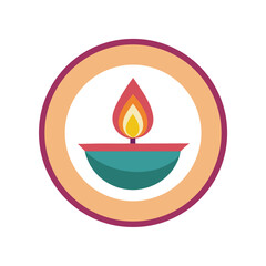 Colorful diya lamp illustration representing festivals and celebration of joy and warmth