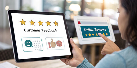 Customer Feedback and Online Review Concept Highlighting the Importance of User Opinions in Business