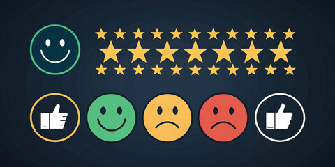 Comprehensive Customer Review Rating System Featuring Digital Feedback Interface