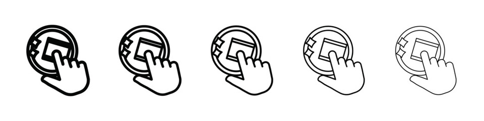 Washing plate icon isolated vector on white background set